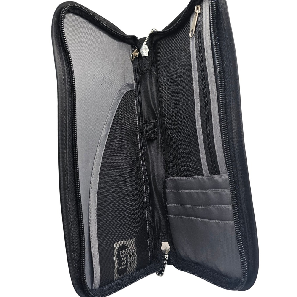 LUG Tango Travel Wallet Quilted Midnight Black Zip Around Passport Holder - Picture 8 of 10